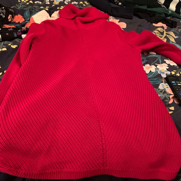 Talbots chevron stitch spkit neck sweater tunic. Worn 1x - Picture 8 of 8